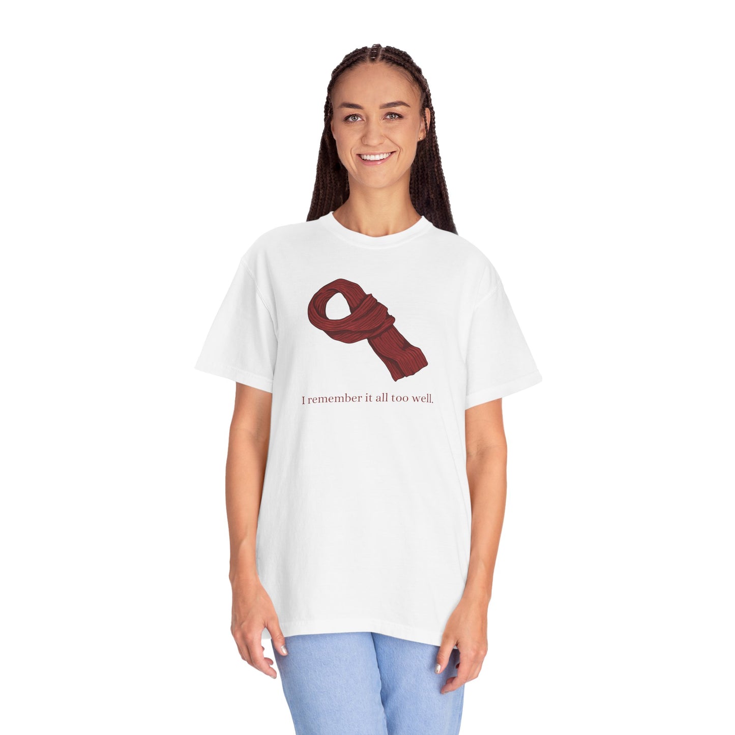 Red Scarf Comfort Colors Tee