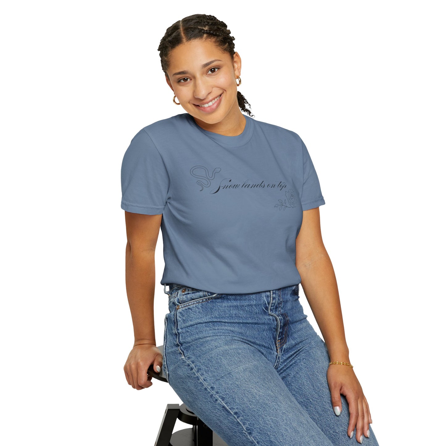 Snow Lands On Top Comfort Colors Tee