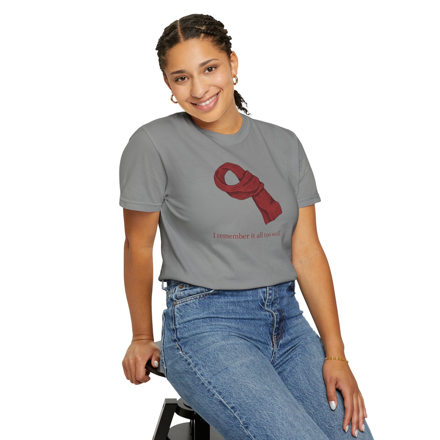 Red Scarf Comfort Colors Tee