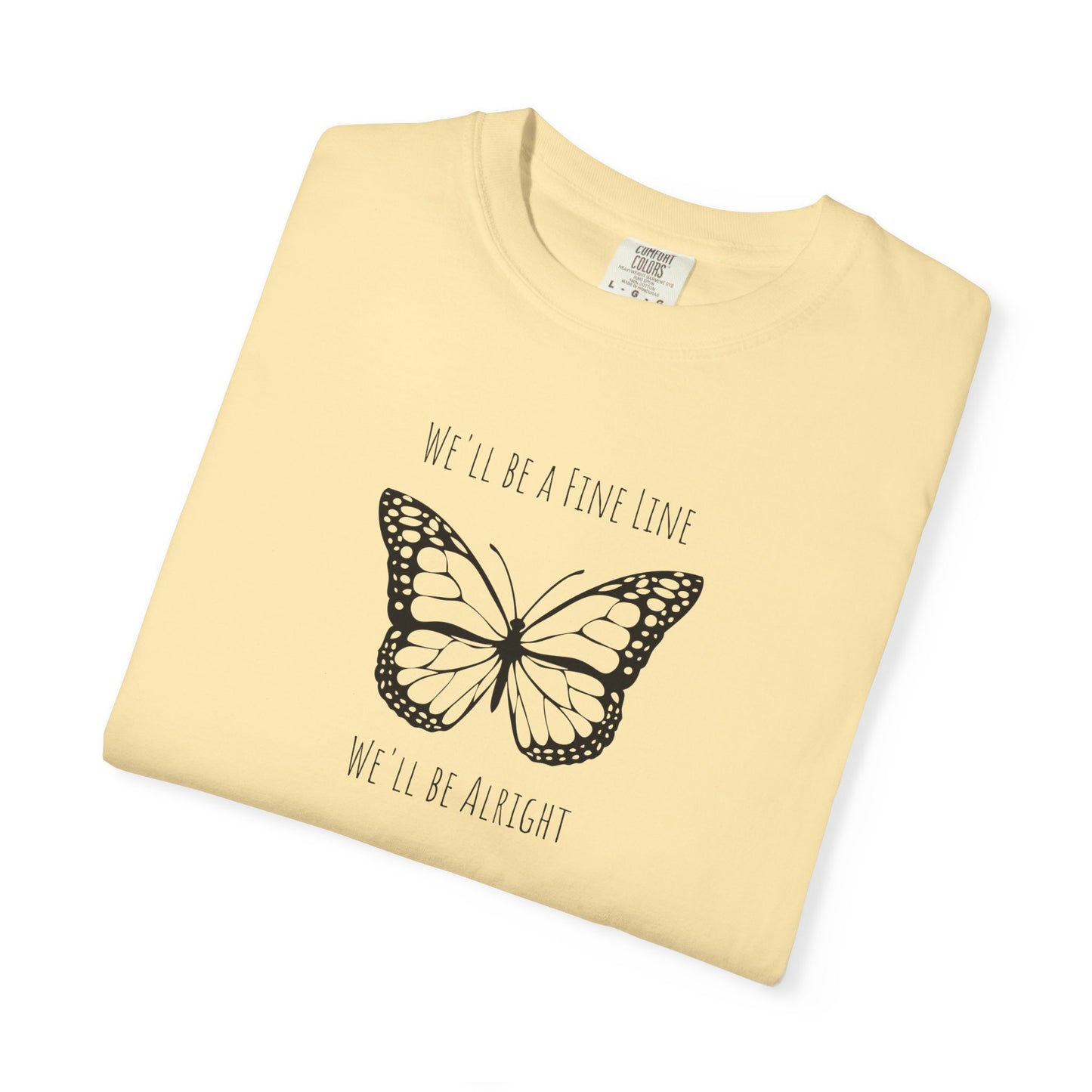 Fine Line Butterfly Comfort Colors Tee