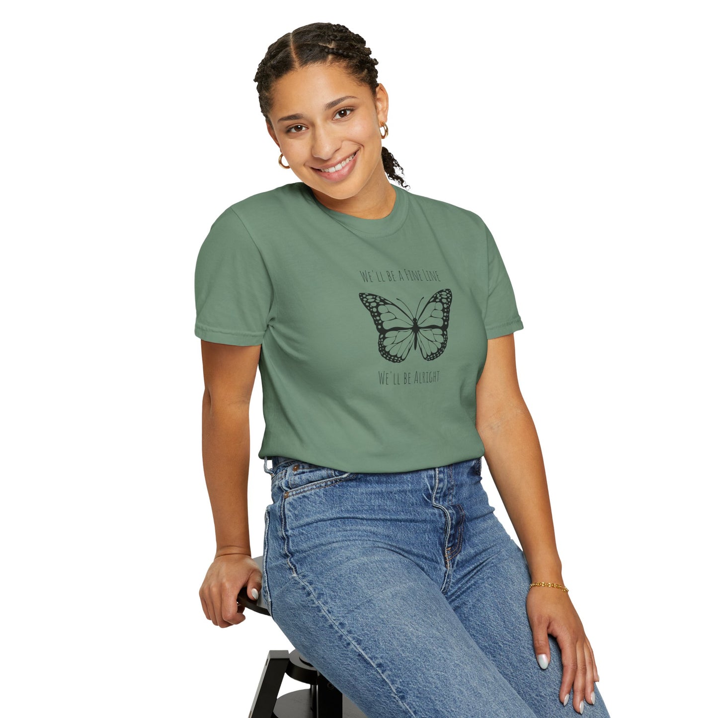 Fine Line Butterfly Comfort Colors Tee