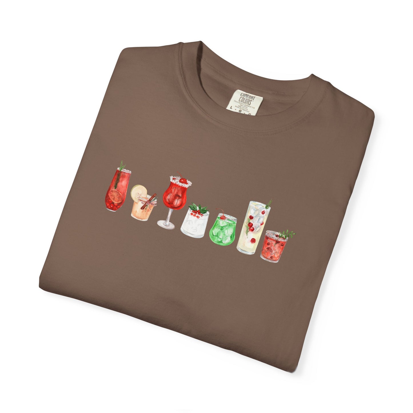 Christmas Cocktails Comfort Colors Tee