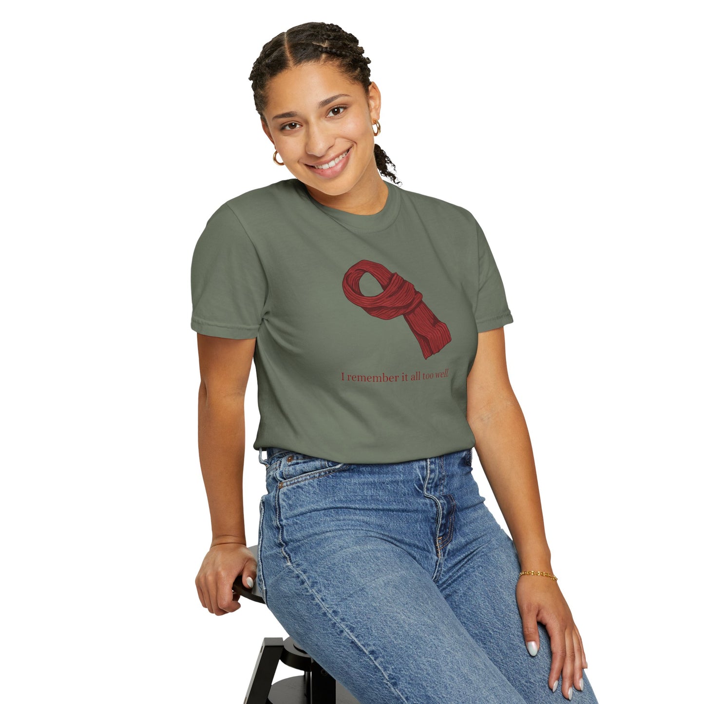 Red Scarf Comfort Colors Tee