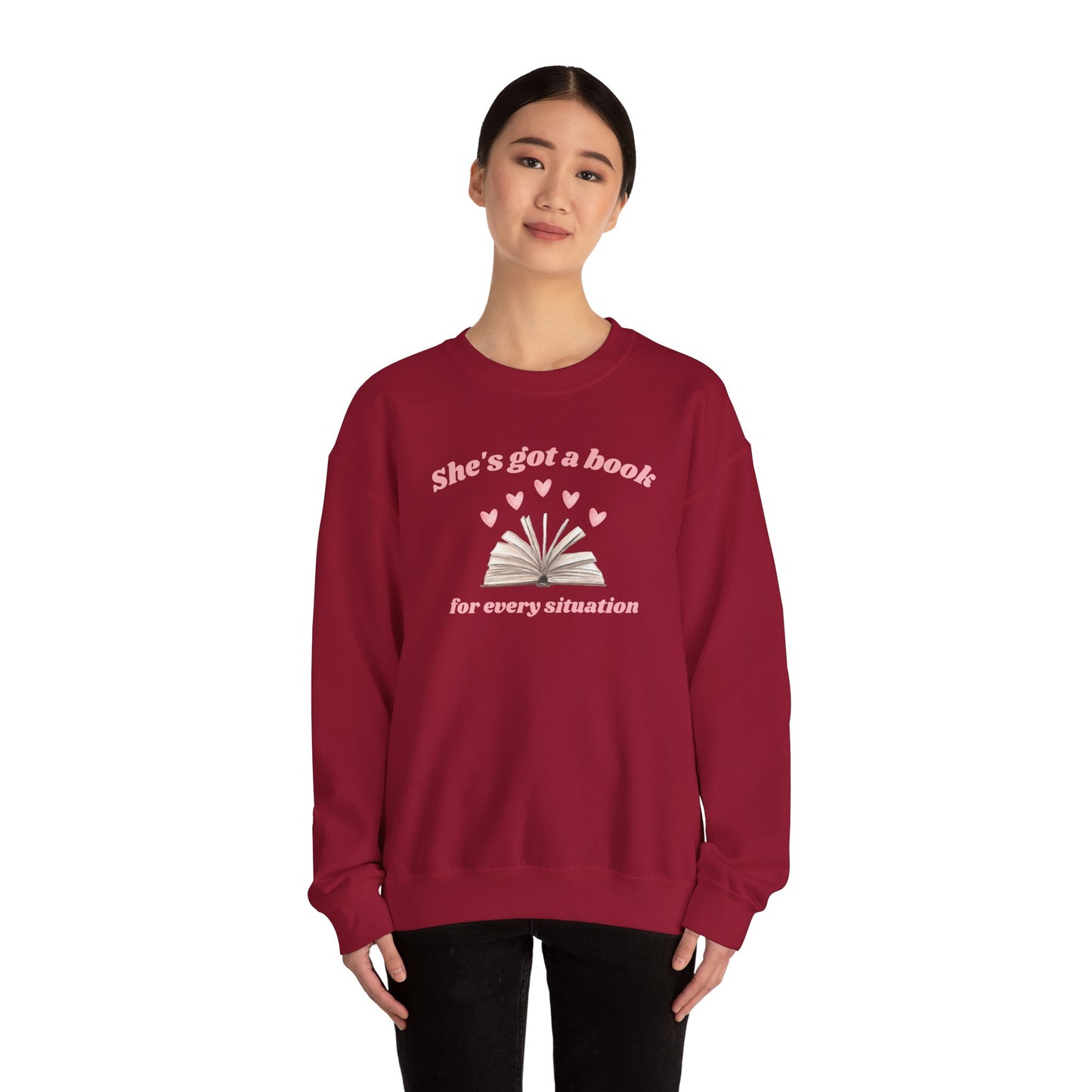 She's Got a Book For Every Situation Crewneck Sweatshirt