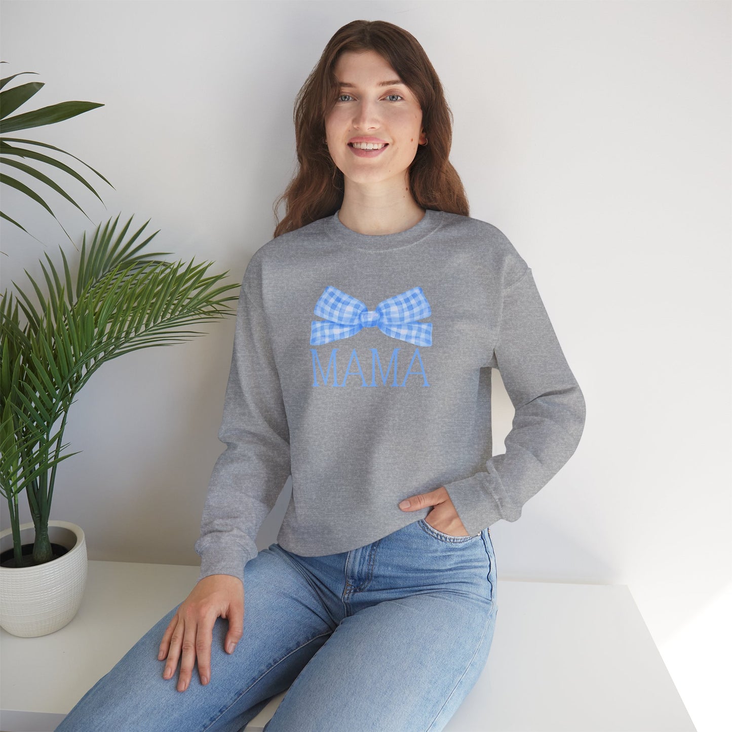 Blue Mama Bow Crewneck Sweatshirt