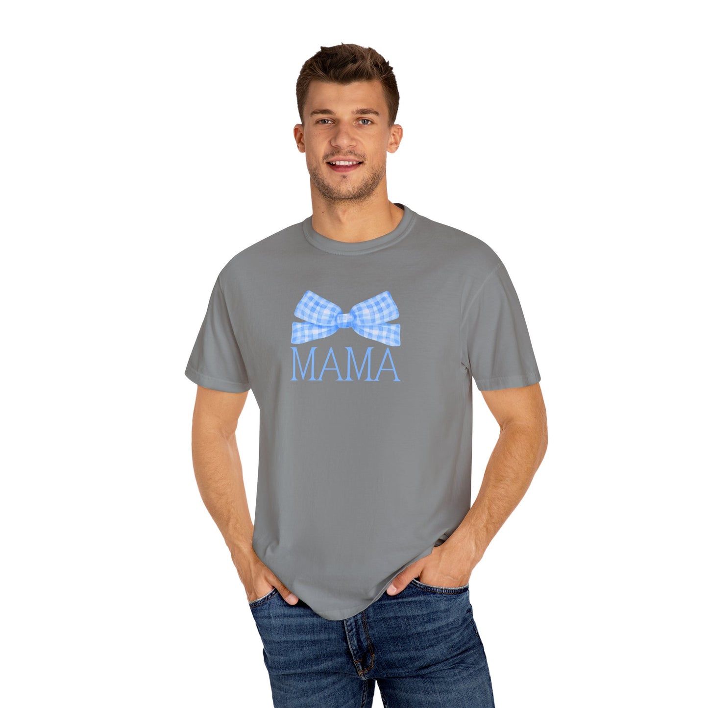 Mama Blue Bow Comfort Colors Tee