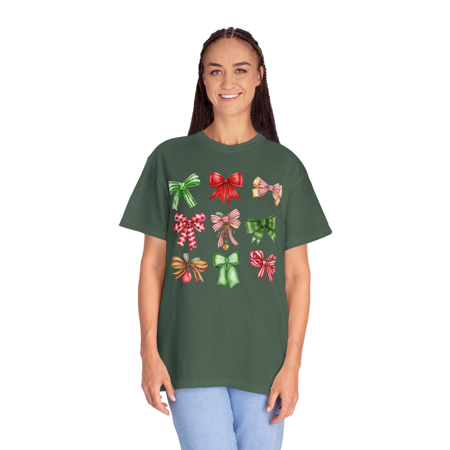 Christmas Bows Comfort Colors Tee