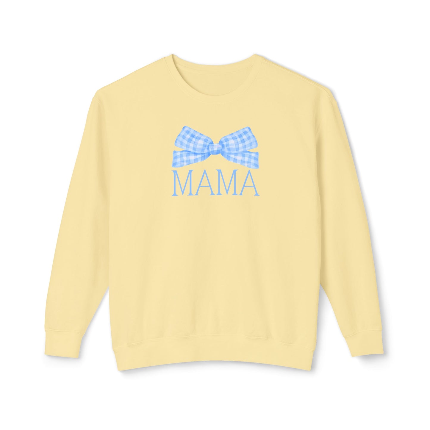 Blue Mama Bow Comfort Colors Sweatshirt