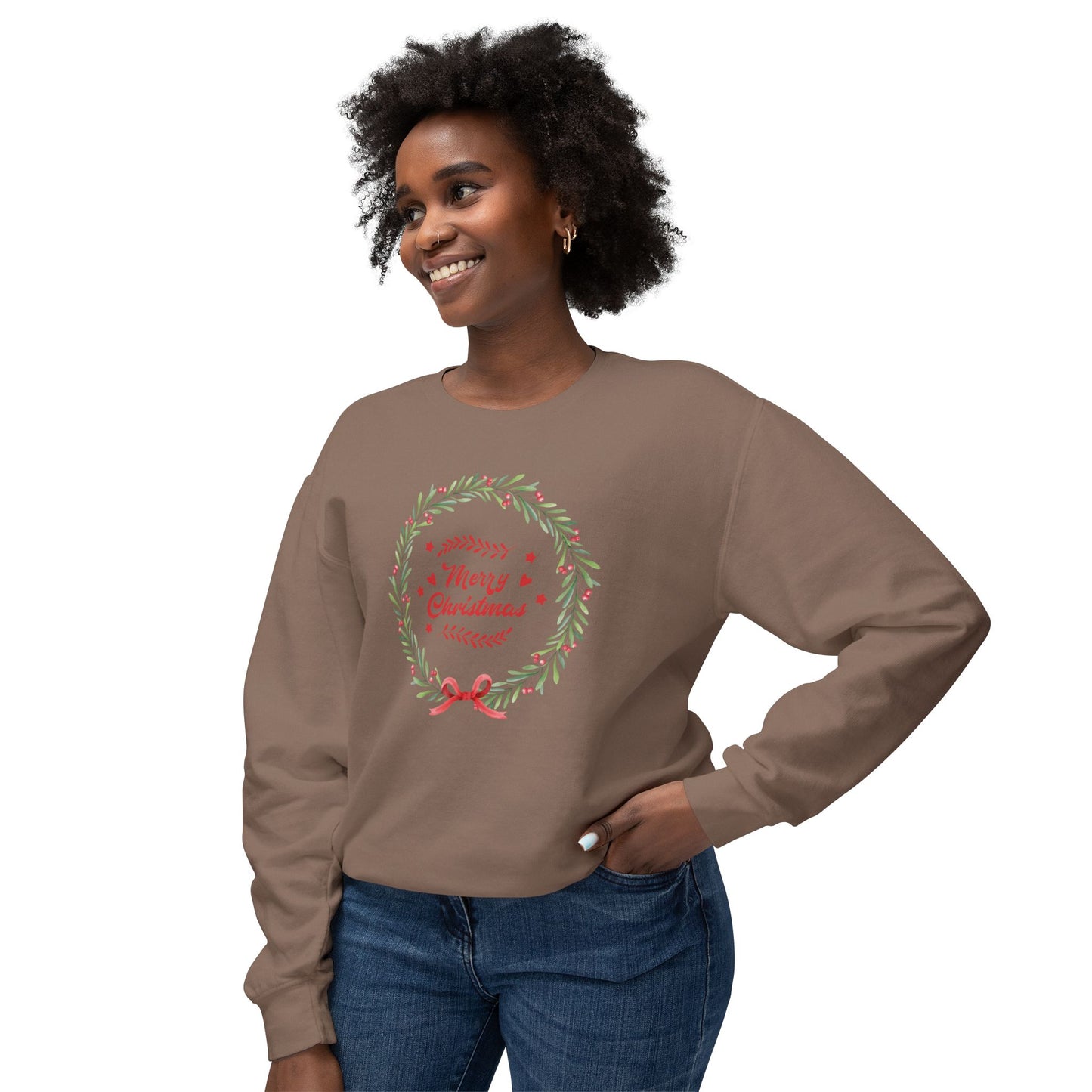 Merry Christmas Wreath Comfort Colors Sweatshirt