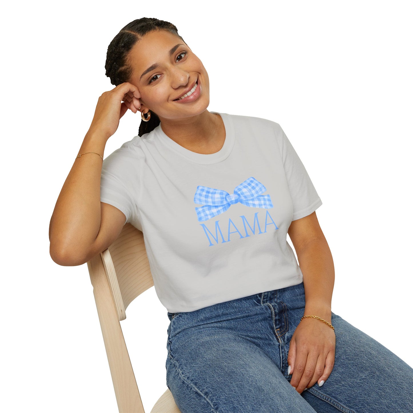 Blue Bow Mama Soft Style Tee