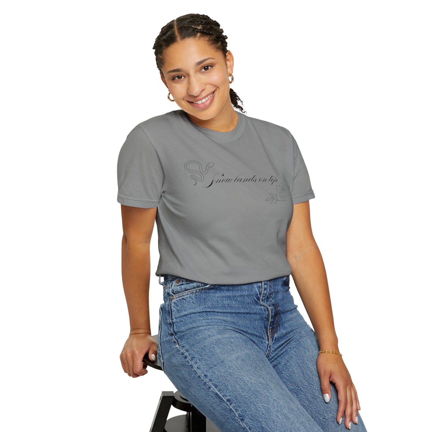 Snow Lands On Top Comfort Colors Tee