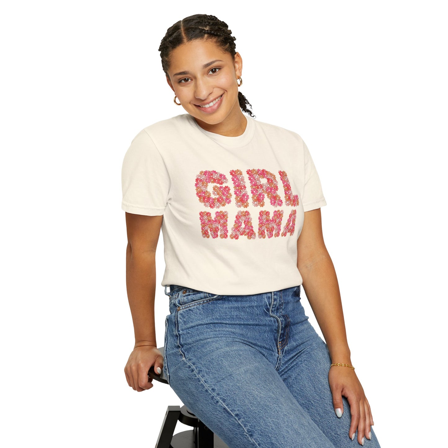 Girl Mama Floral Comfort Colors Tee
