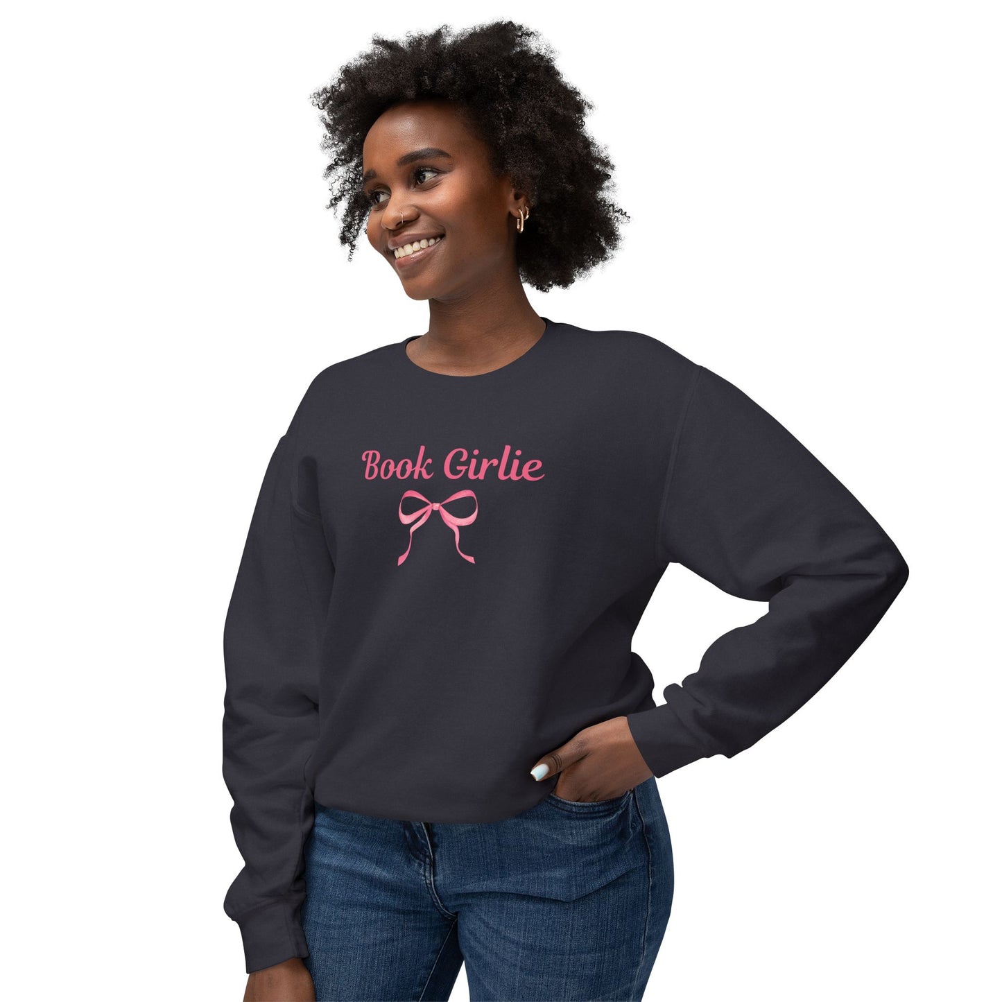 Book Girlie Bow Comfort Colors Crewneck