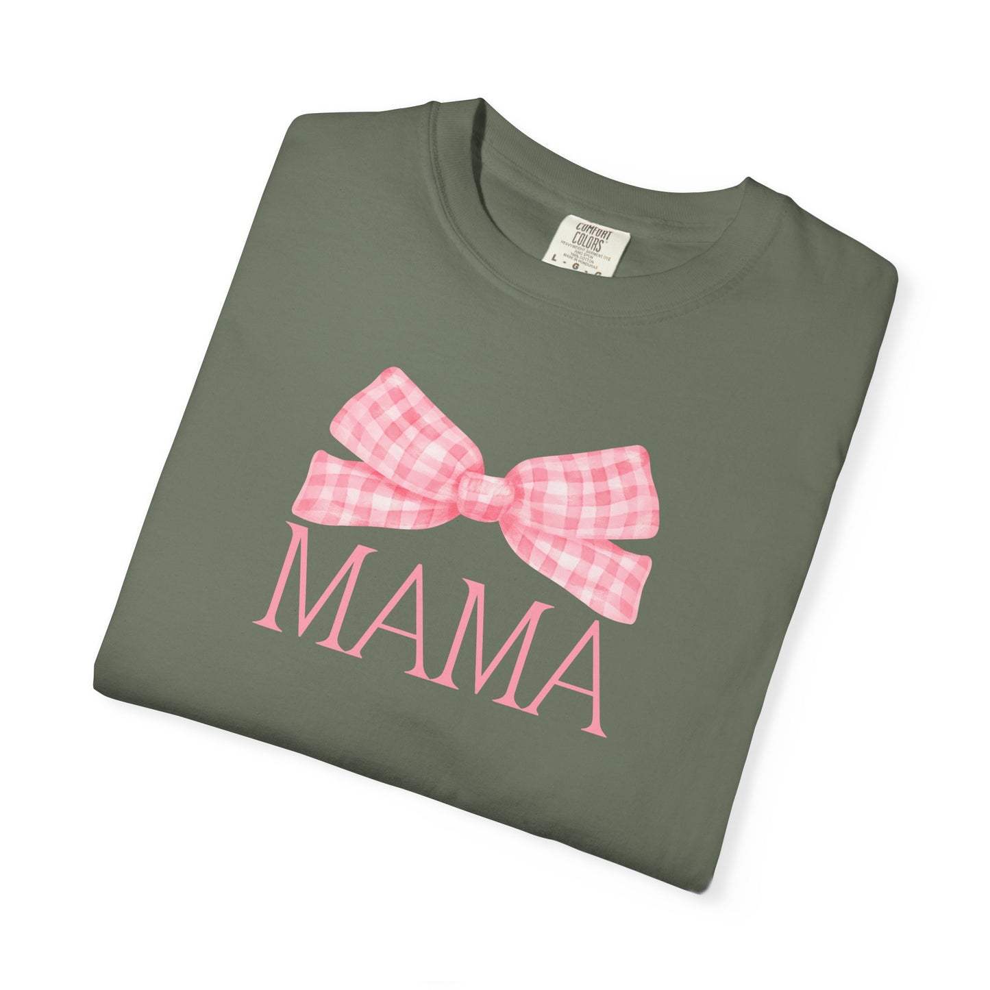 Mama Pink Bow Comfort Colors Tee