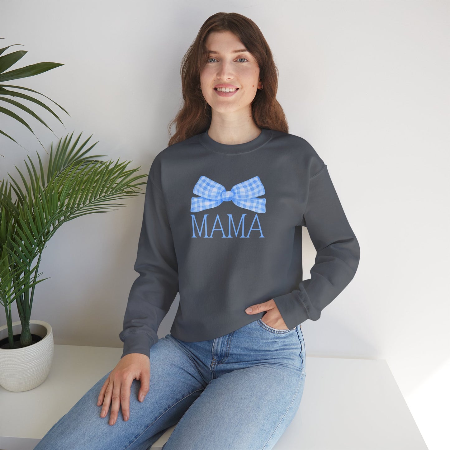 Blue Mama Bow Crewneck Sweatshirt
