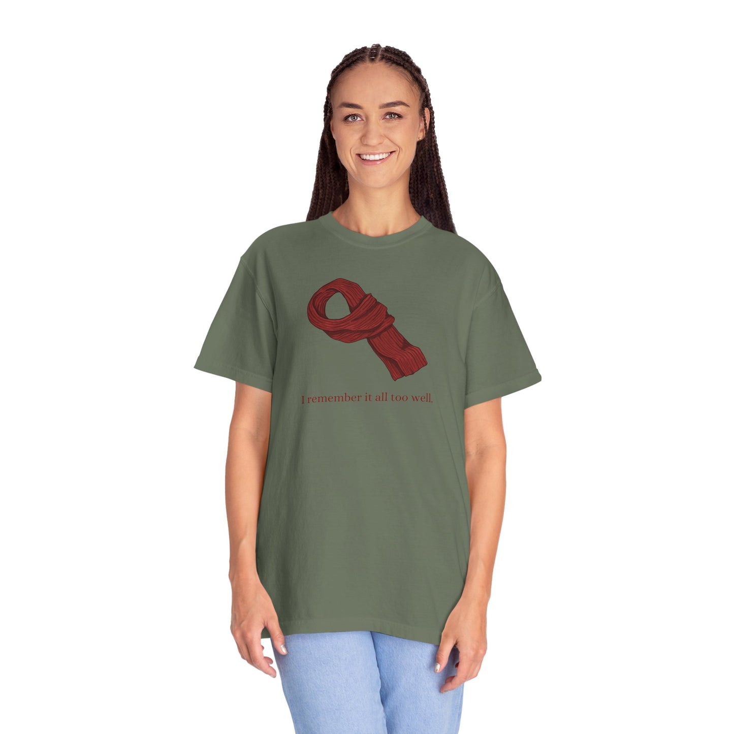 Red Scarf Comfort Colors Tee