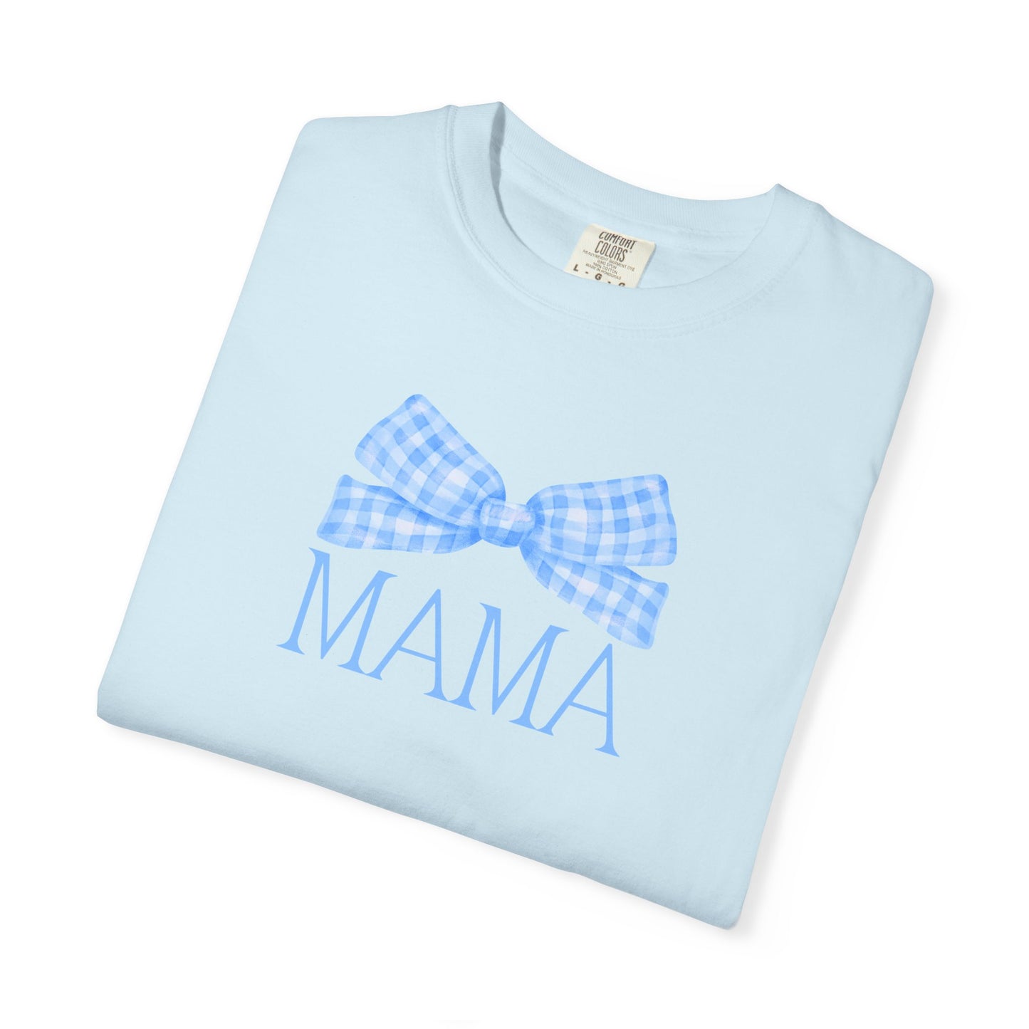 Mama Blue Bow Comfort Colors Tee