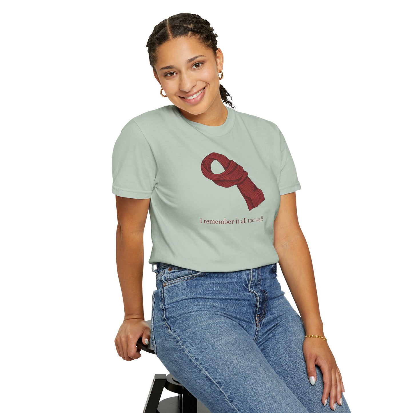 Red Scarf Comfort Colors Tee