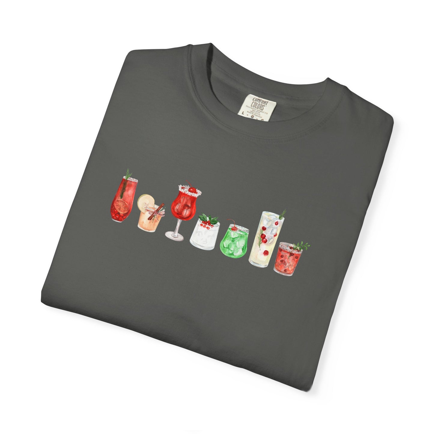 Christmas Cocktails Comfort Colors Tee