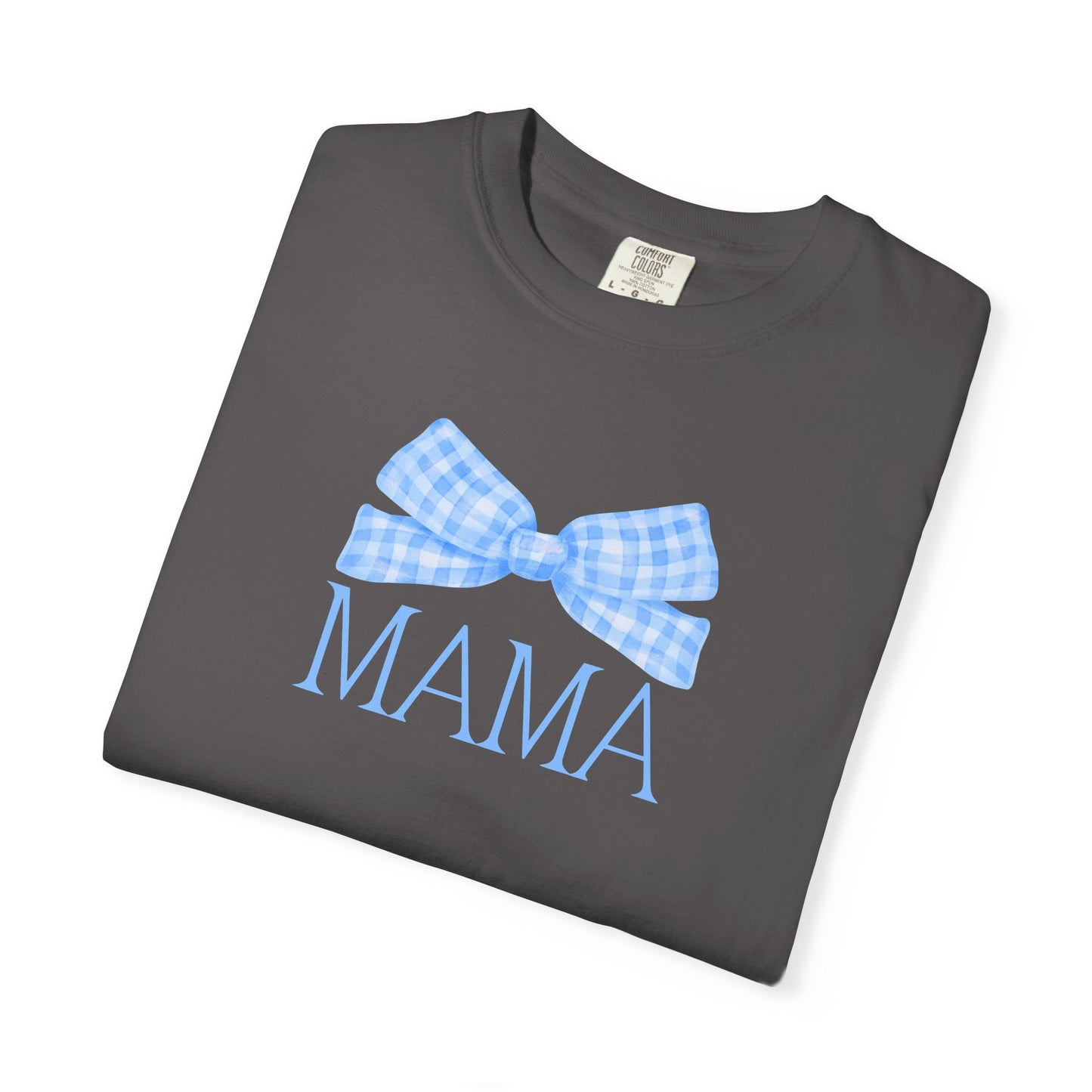 Mama Blue Bow Comfort Colors Tee