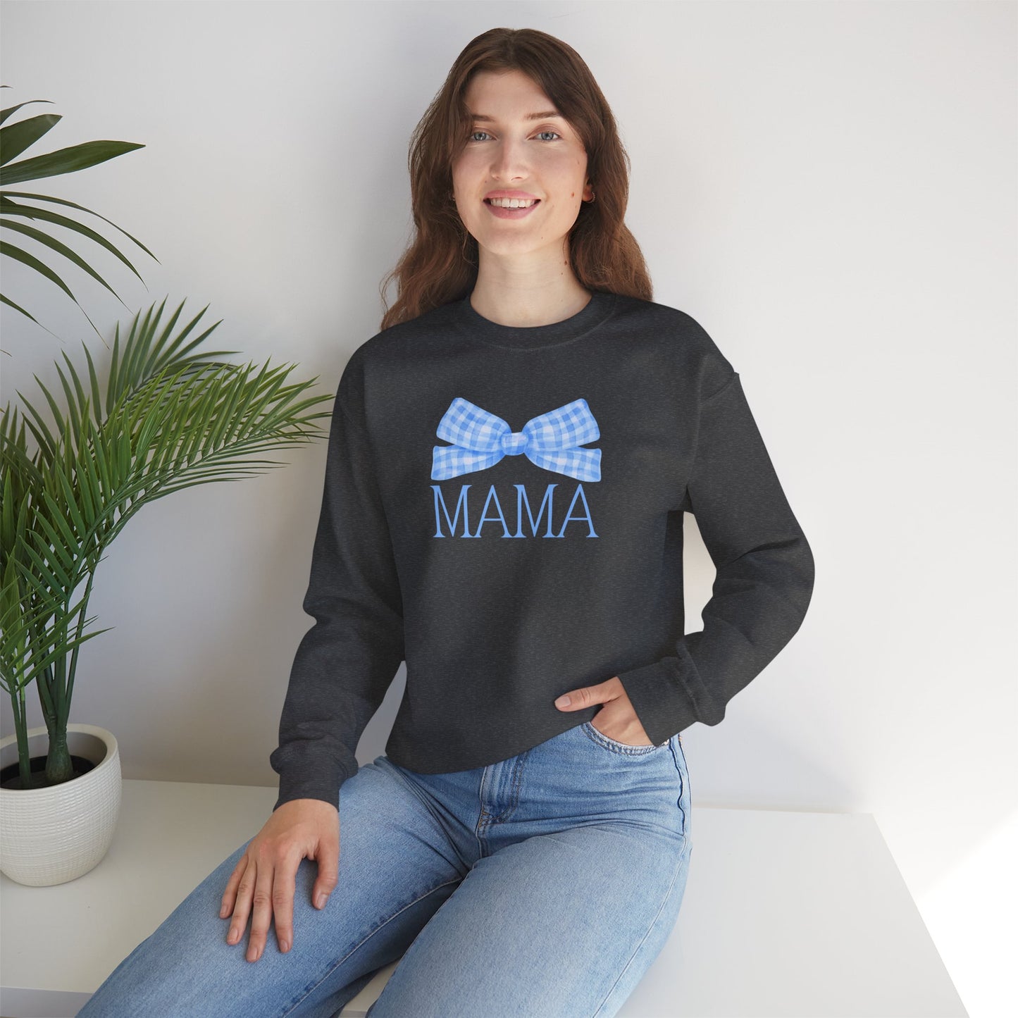 Blue Mama Bow Crewneck Sweatshirt