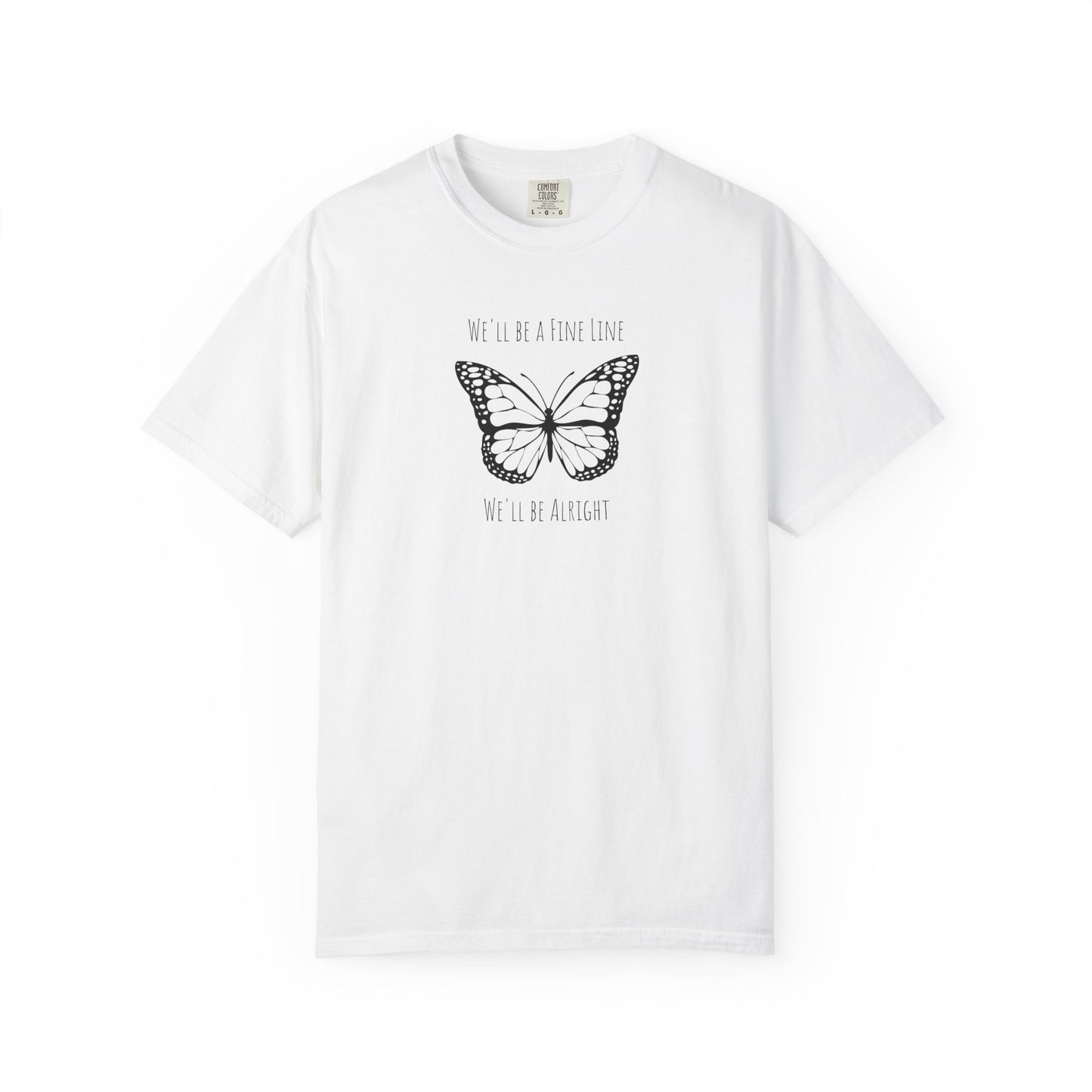 Fine Line Butterfly Comfort Colors Tee