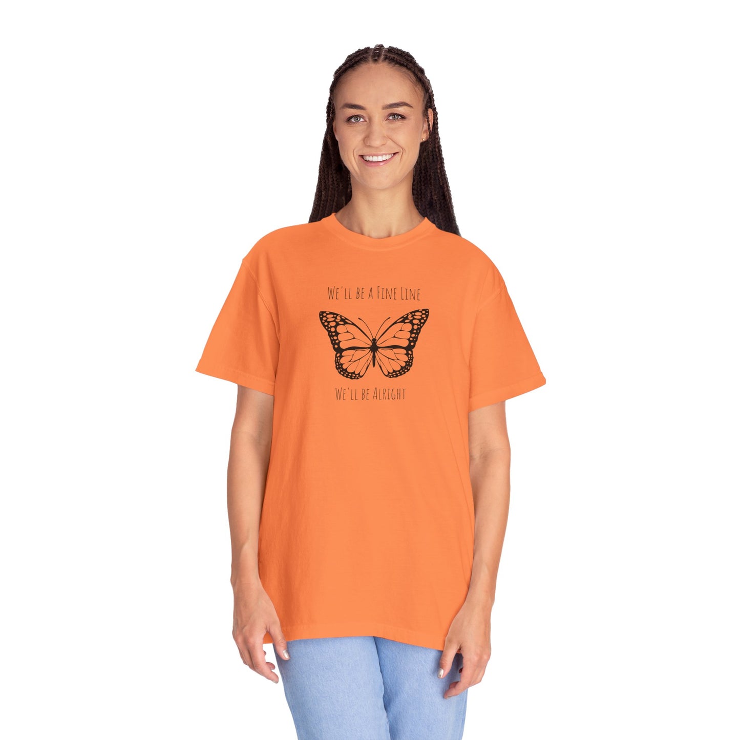 Fine Line Butterfly Comfort Colors Tee