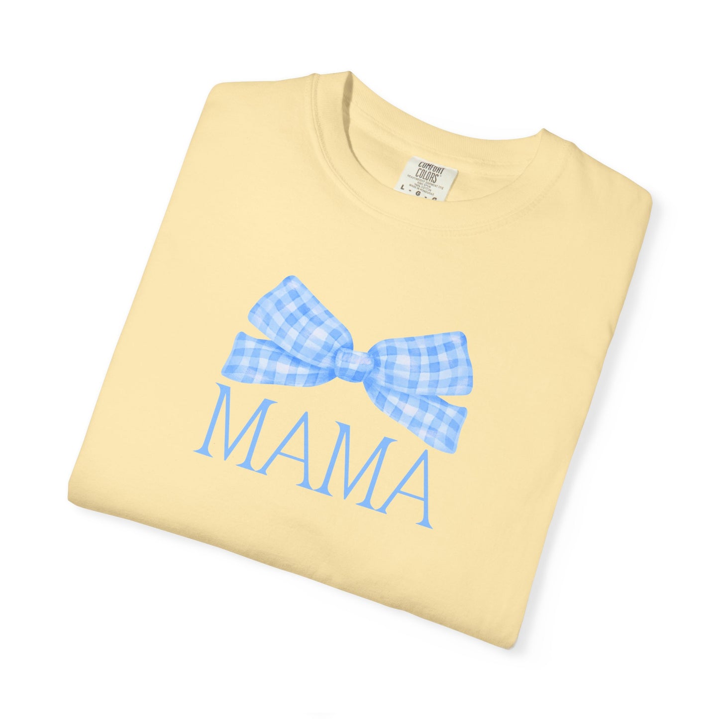 Mama Blue Bow Comfort Colors Tee