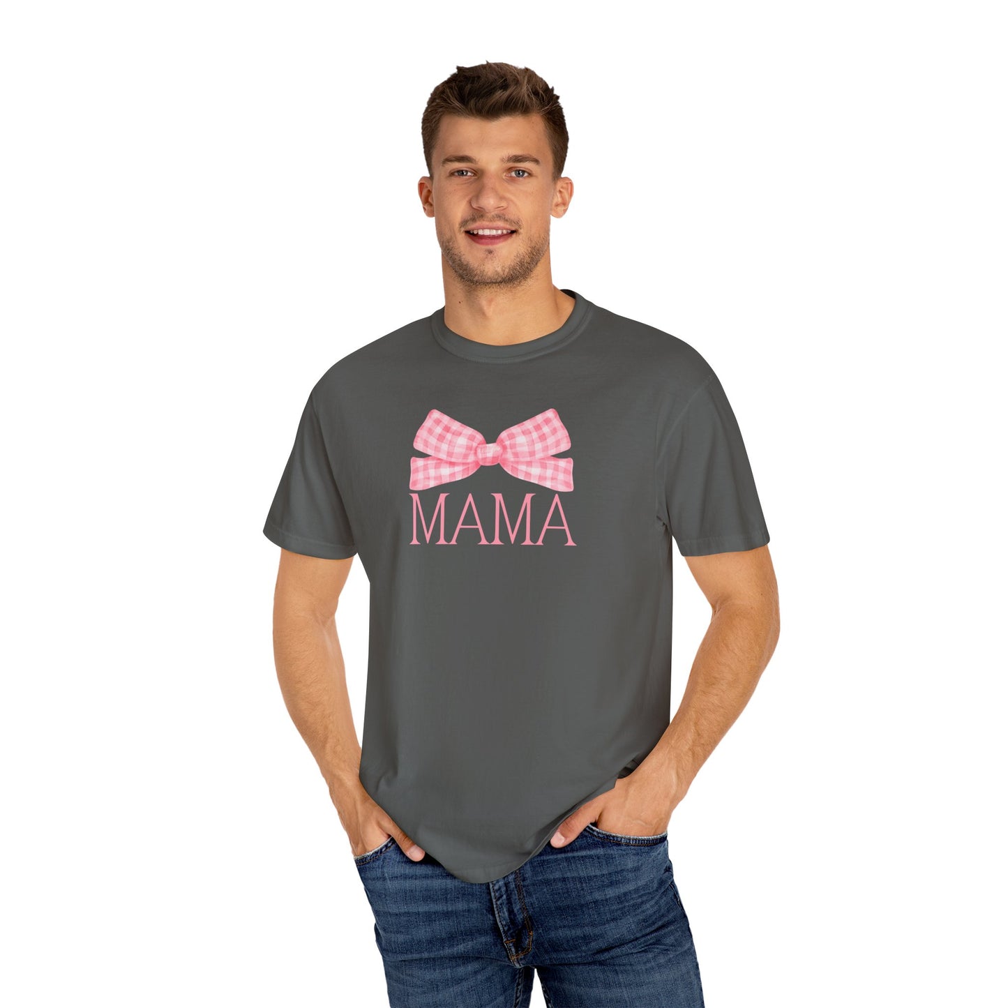 Mama Pink Bow Comfort Colors Tee