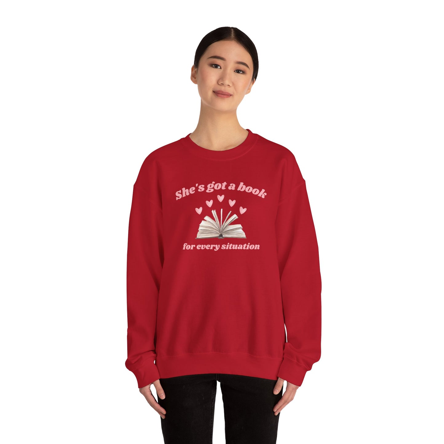 She's Got a Book For Every Situation Crewneck Sweatshirt