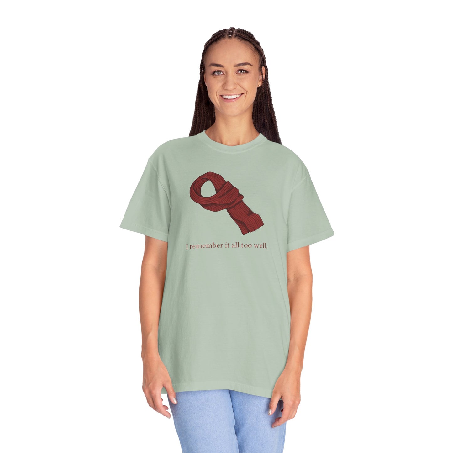 Red Scarf Comfort Colors Tee