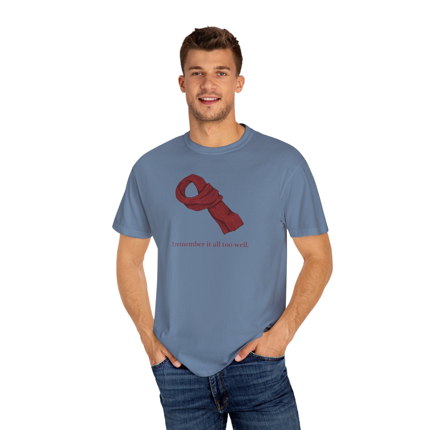 Red Scarf Comfort Colors Tee