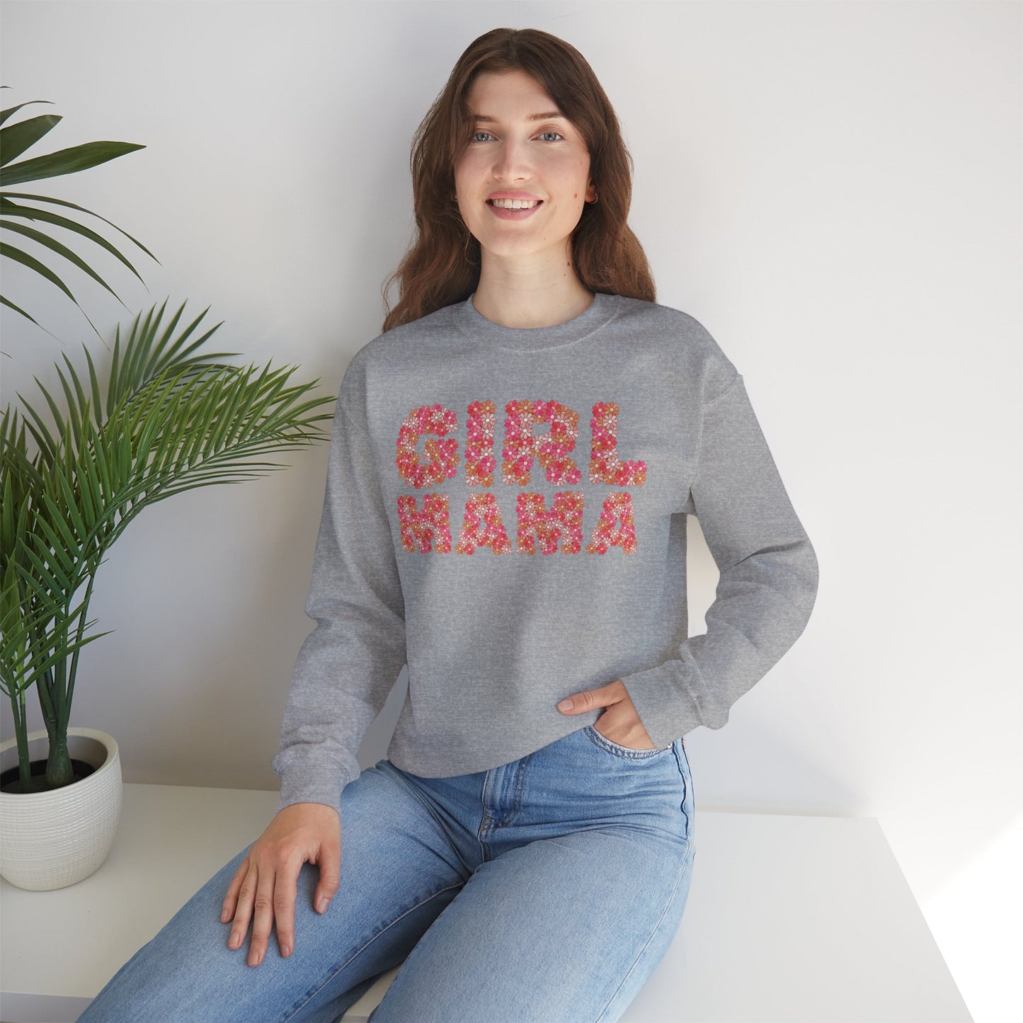 Girl Mama Floral Crewneck Sweatshirt