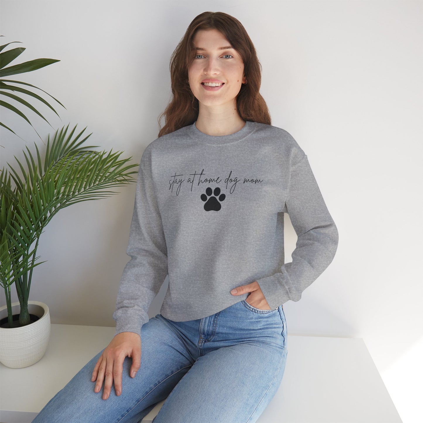 Stay At Home Dog Mom Crewneck Sweatshirt