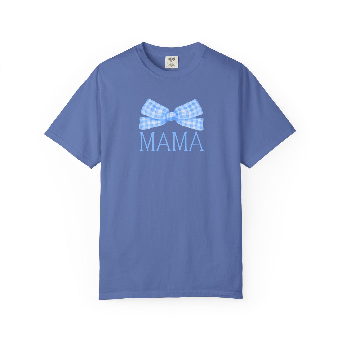 Mama Blue Bow Comfort Colors Tee