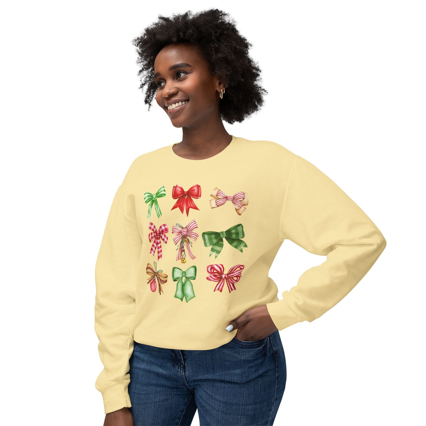 Christmas Bows Comfort Colors Sweatshirt