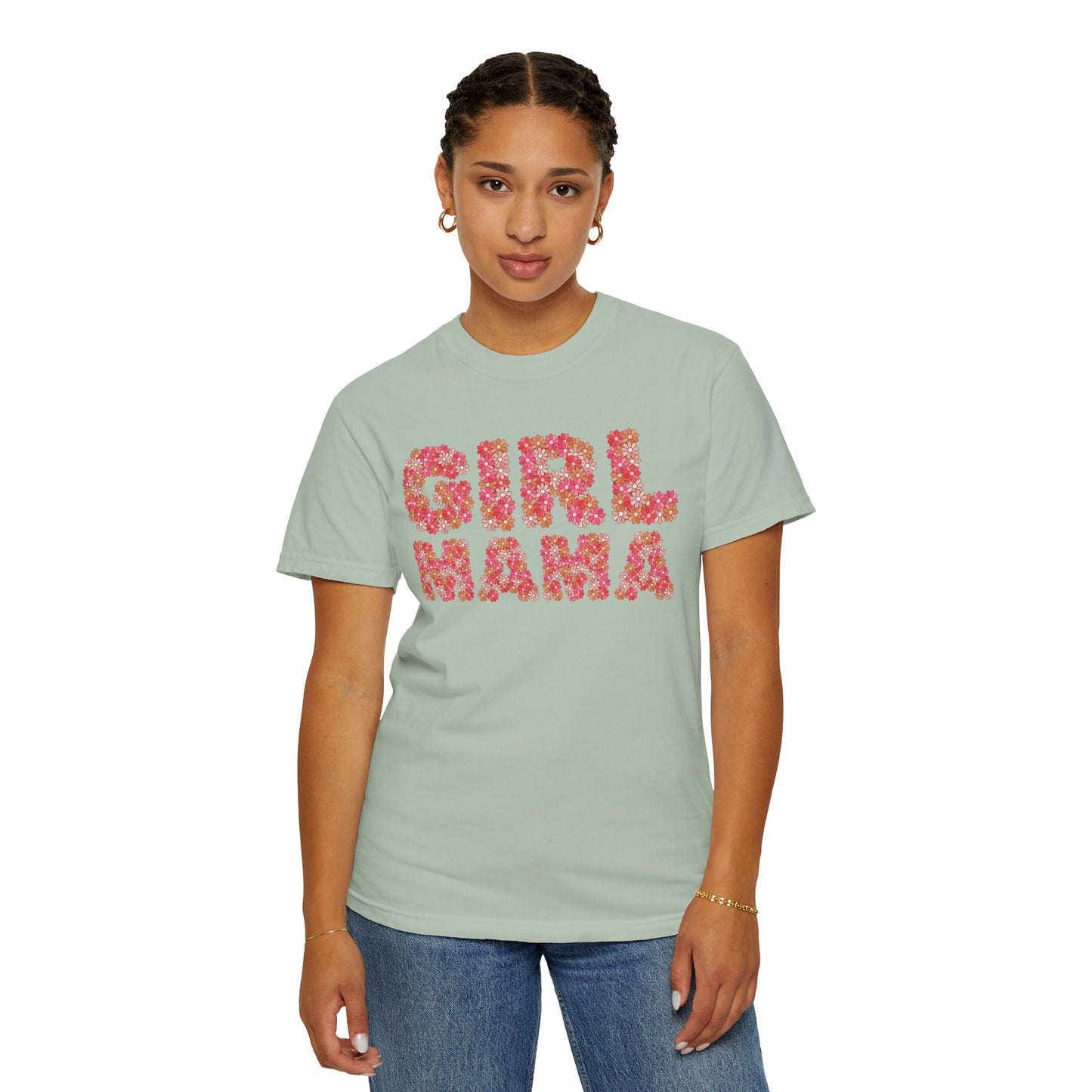 Girl Mama Floral Comfort Colors Tee