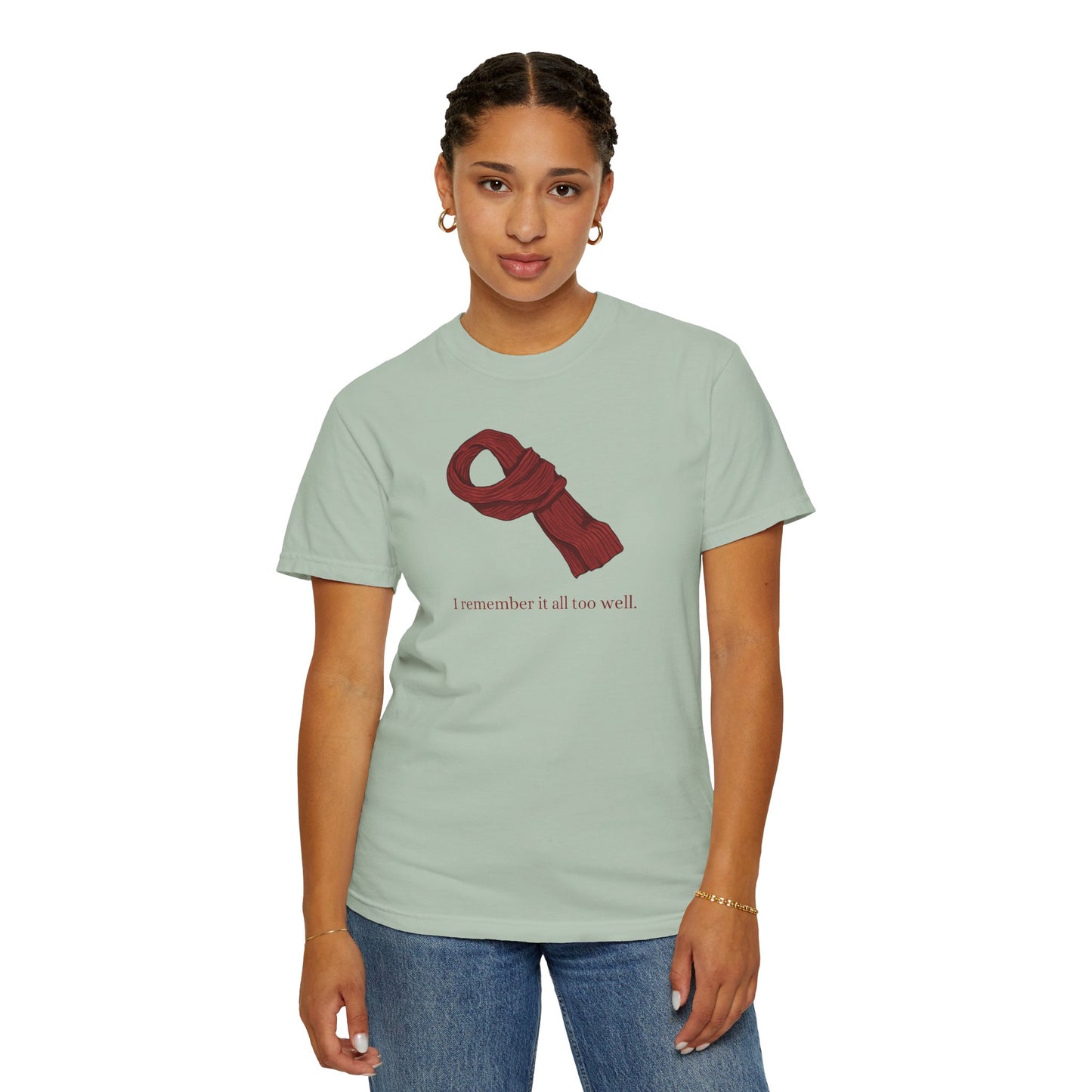 Red Scarf Comfort Colors Tee