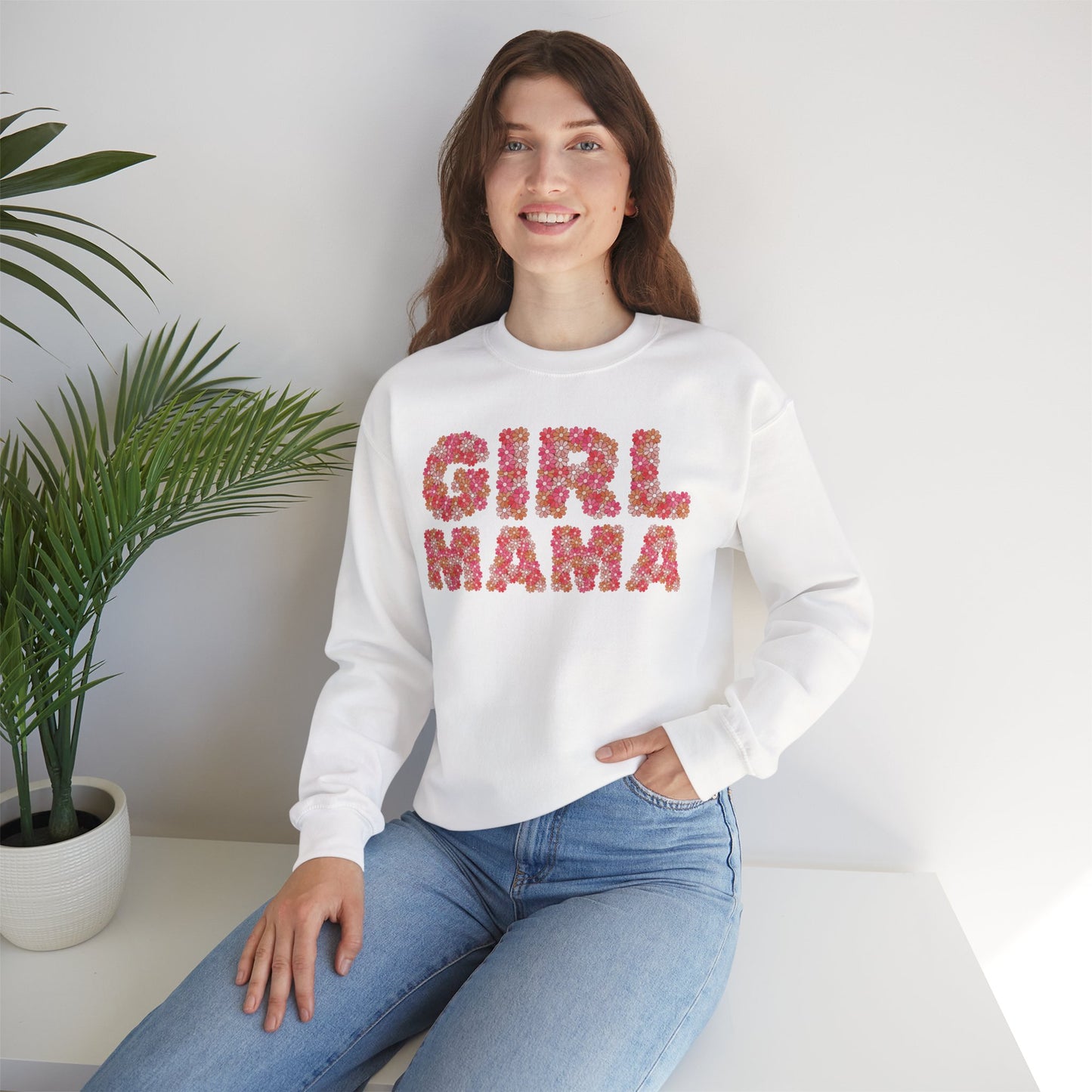 Girl Mama Floral Crewneck Sweatshirt
