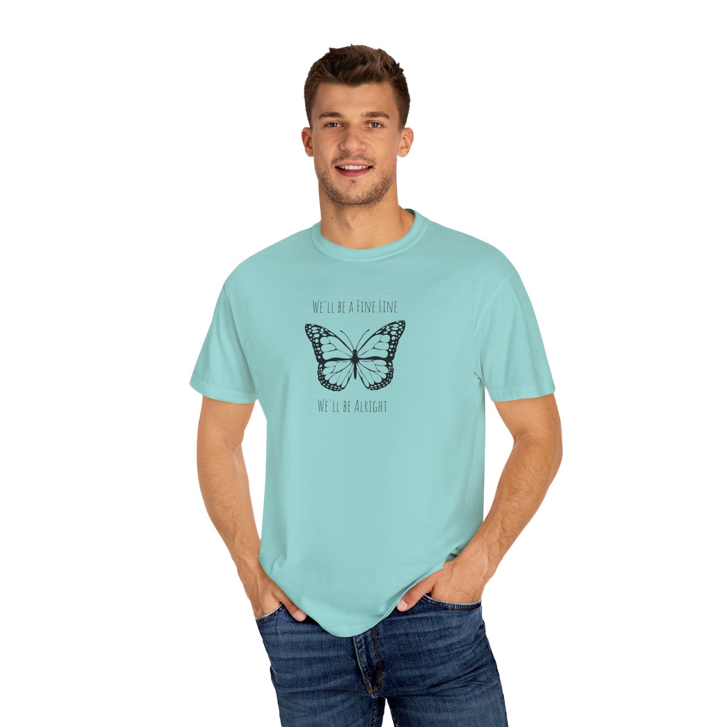 Fine Line Butterfly Comfort Colors Tee