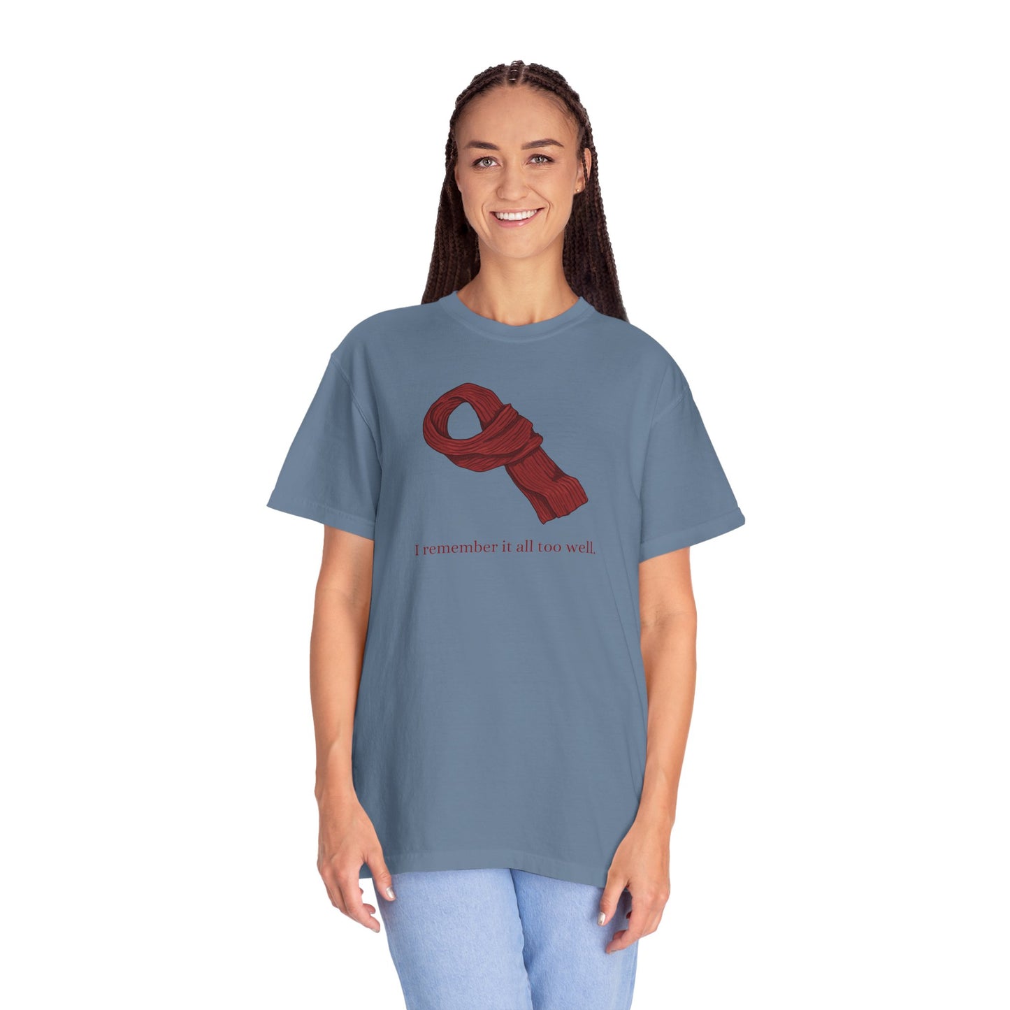 Red Scarf Comfort Colors Tee