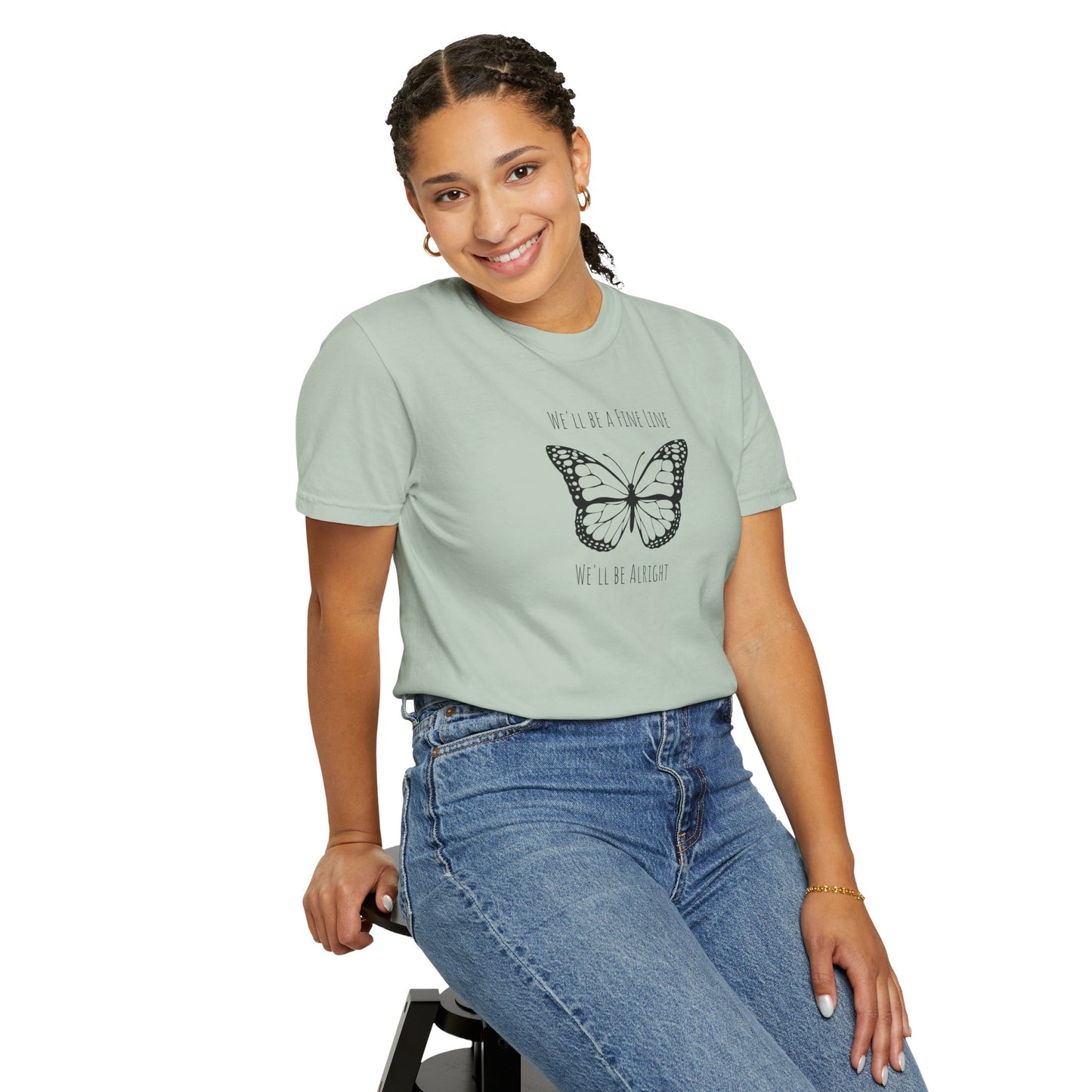 Fine Line Butterfly Comfort Colors Tee