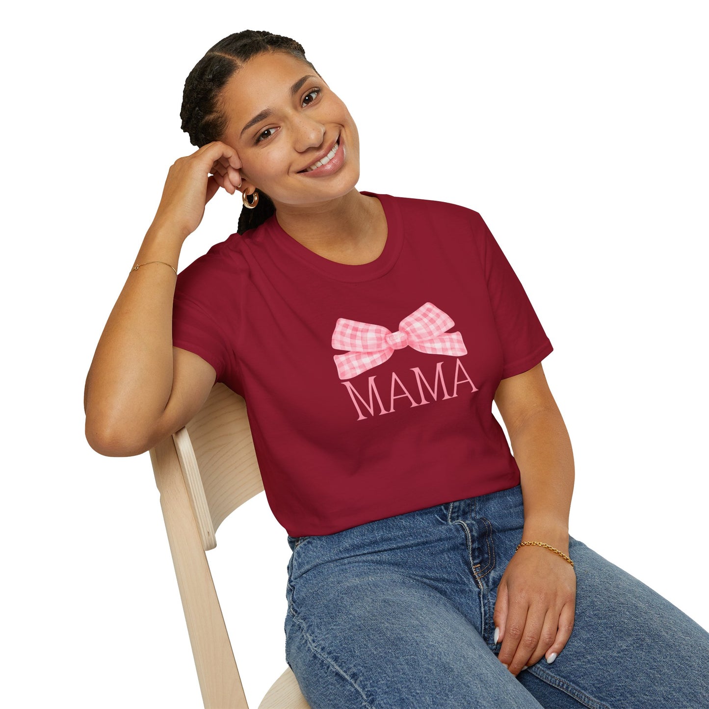 Mama Pink Bow Soft Style Tee