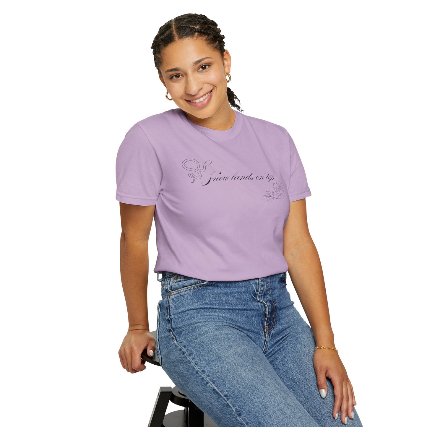 Snow Lands On Top Comfort Colors Tee