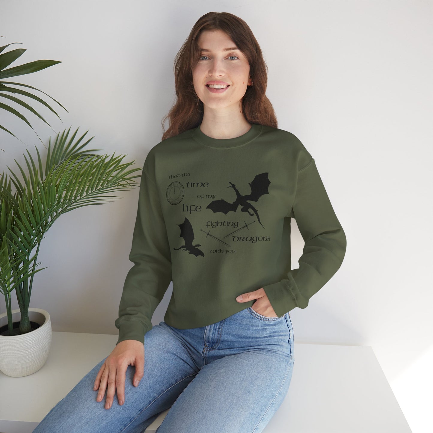 Fighting Dragons With You Crewneck Sweatshirt