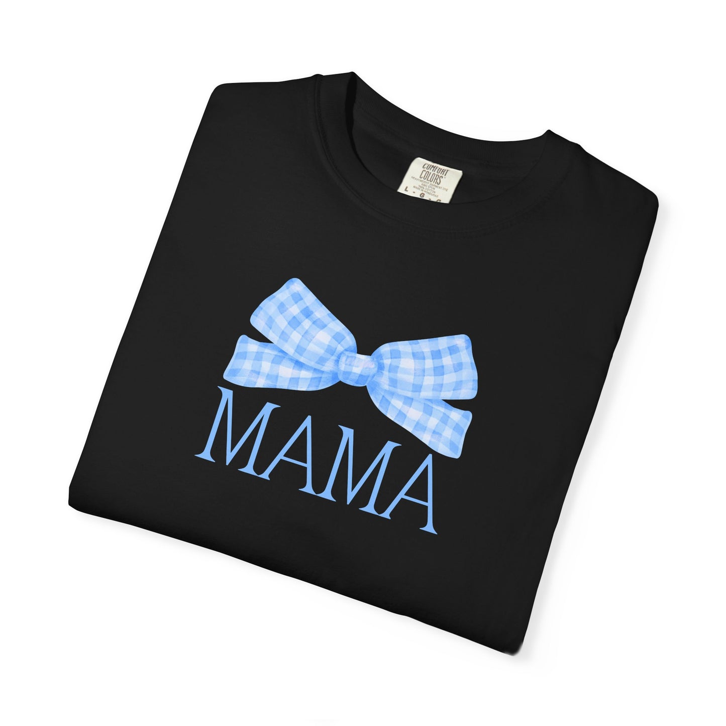 Mama Blue Bow Comfort Colors Tee