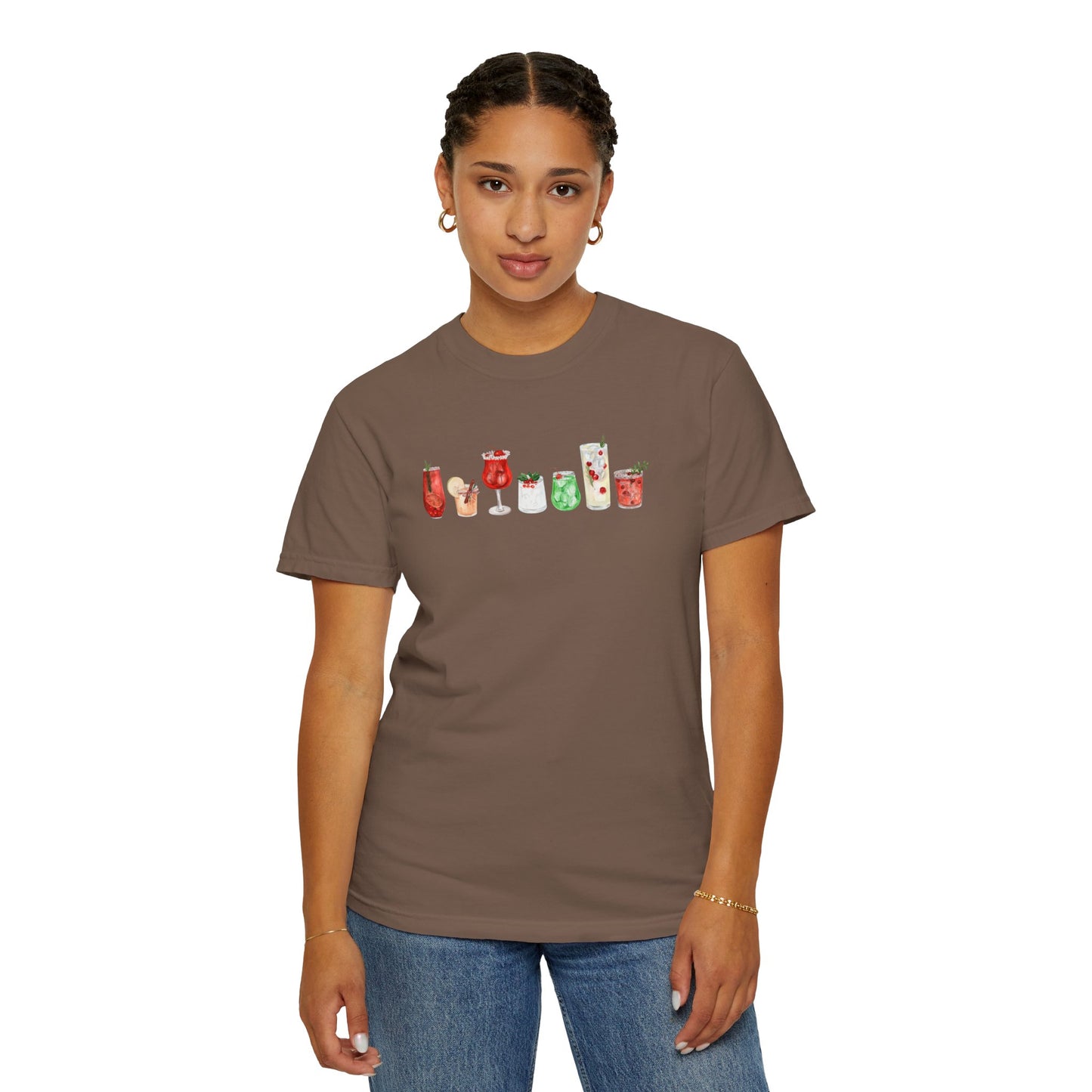 Christmas Cocktails Comfort Colors Tee