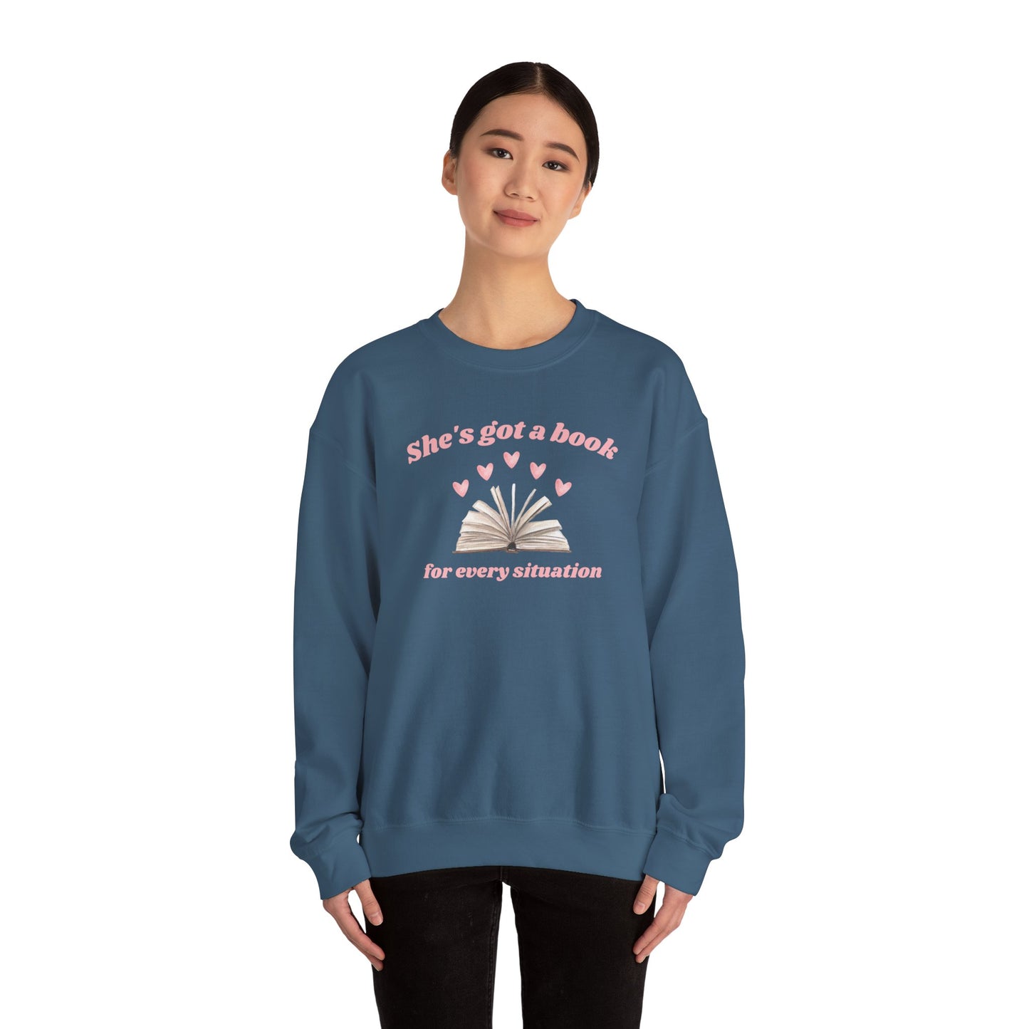 She's Got a Book For Every Situation Crewneck Sweatshirt