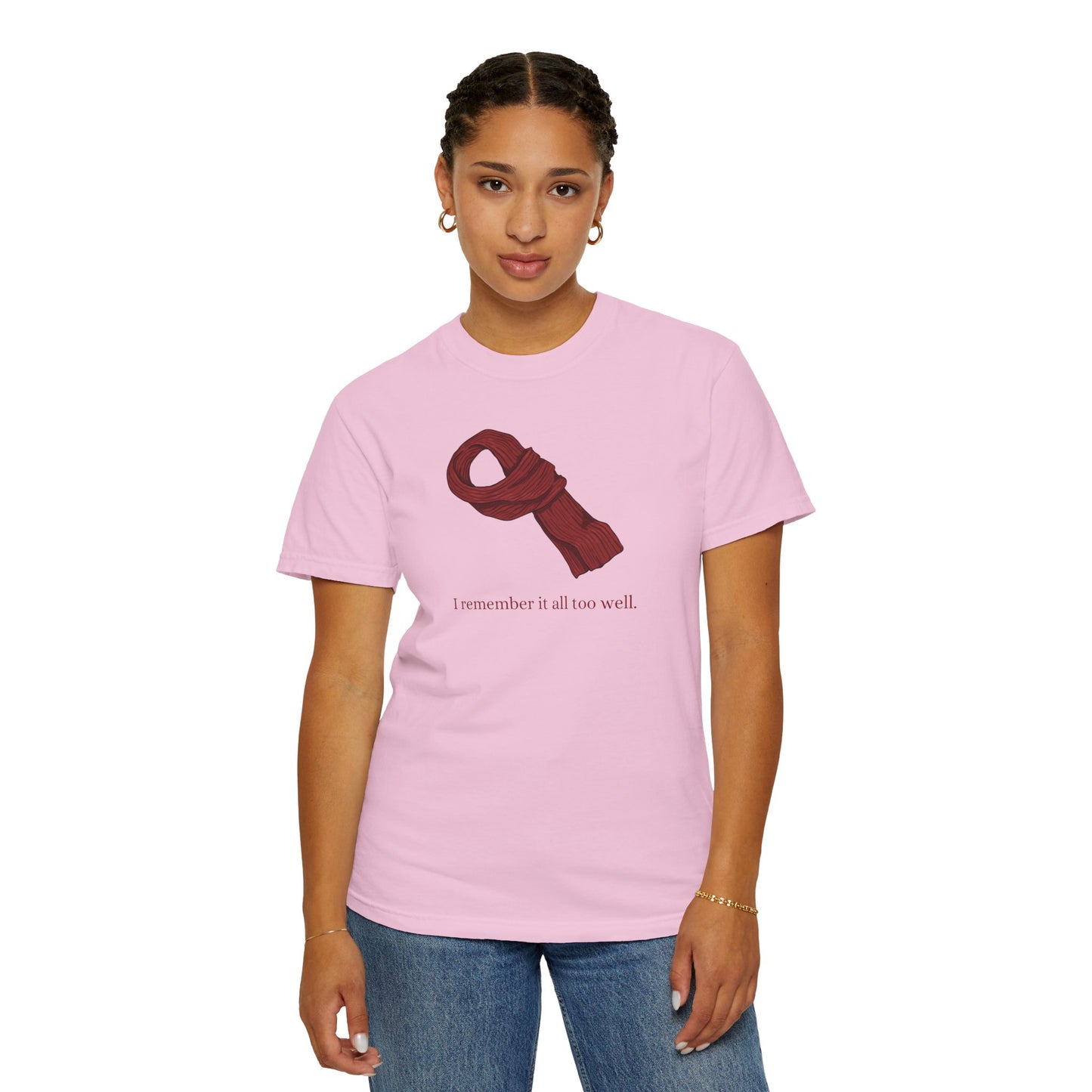 Red Scarf Comfort Colors Tee