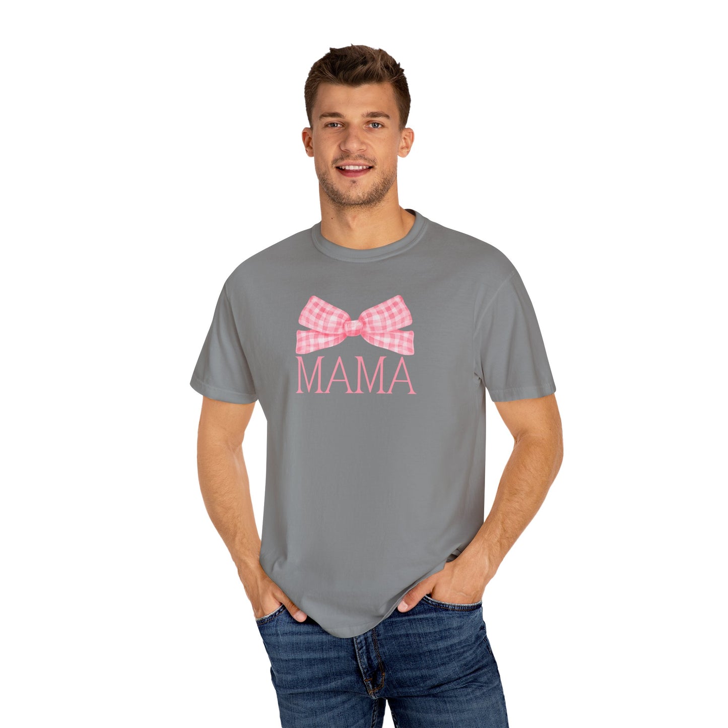 Mama Pink Bow Comfort Colors Tee
